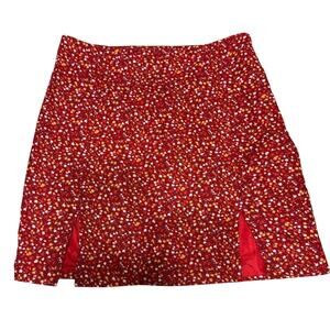 Daisy Street Skirt, Red Floral, Size XS